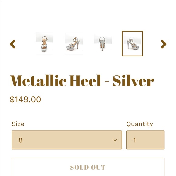 Diverse Style Platform Silver Heels size 8 style sold out - Picture 2 of 6
